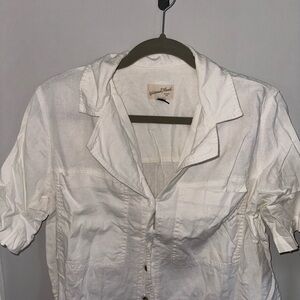 White Button-Up Shirt Cropped